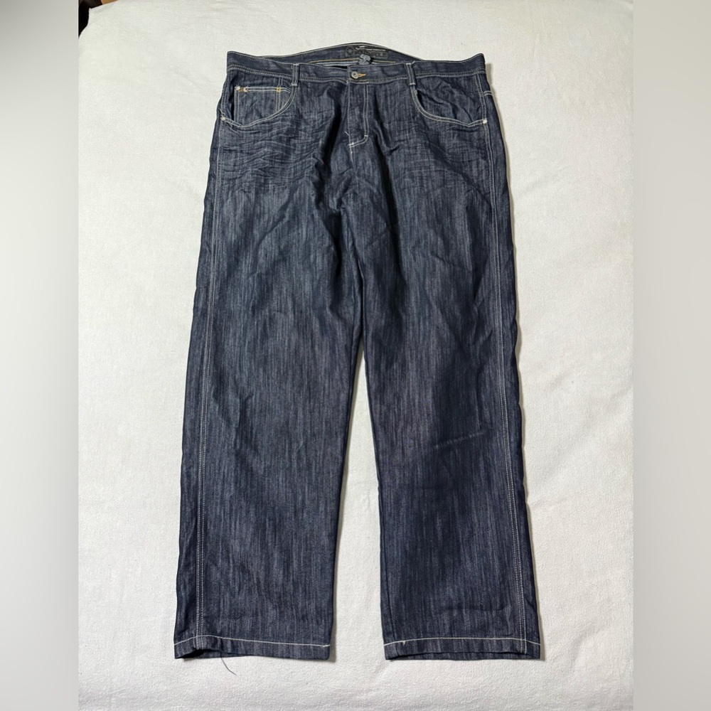 Y2K South Pole Jeans Mens 43x32 Blue Dark Wash‎ Denim Baggy Fit Gold Tab